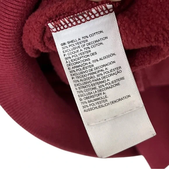 THE NORTH FACE NSE Box Graphic Burgundy Hoodie Sweatshirt Pullover Top - Picture 6 of 6